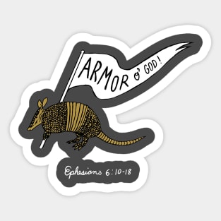 Armor Of God Armadillo Sticker